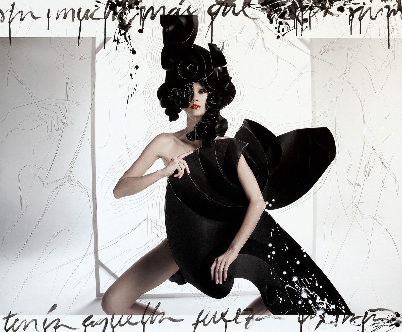 Teresa in Black Origami by Efren Isaza - Limited Edition. Edition of: 100. Signed.