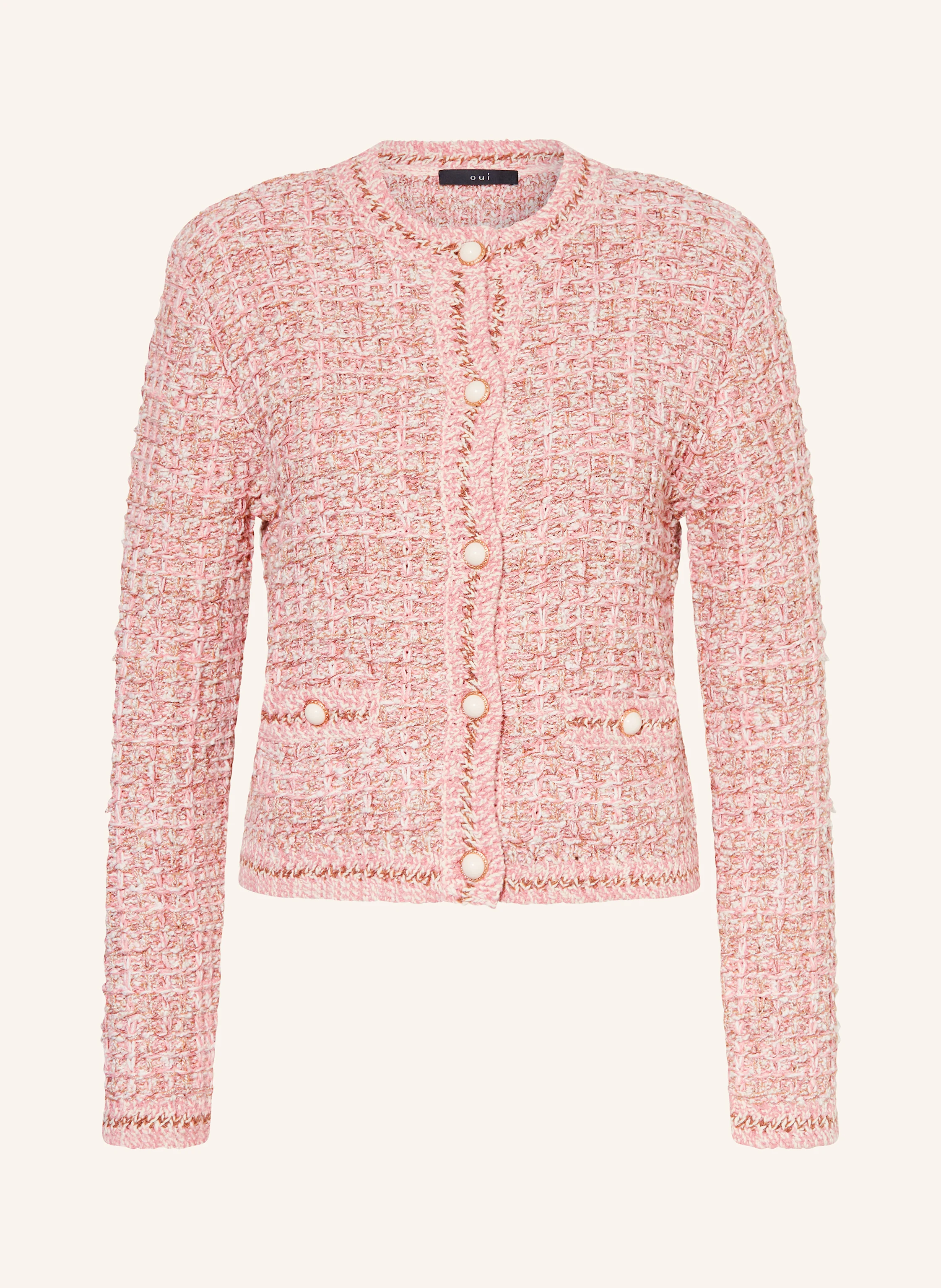oui Kastenjacke aus Tweed mit Glitzergarn