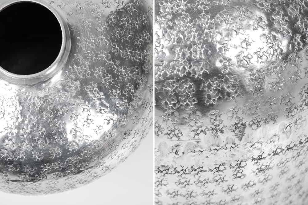 Elegantes Vasen 2er Set ORIENTAL 33cm silber in Handarbeit verziert