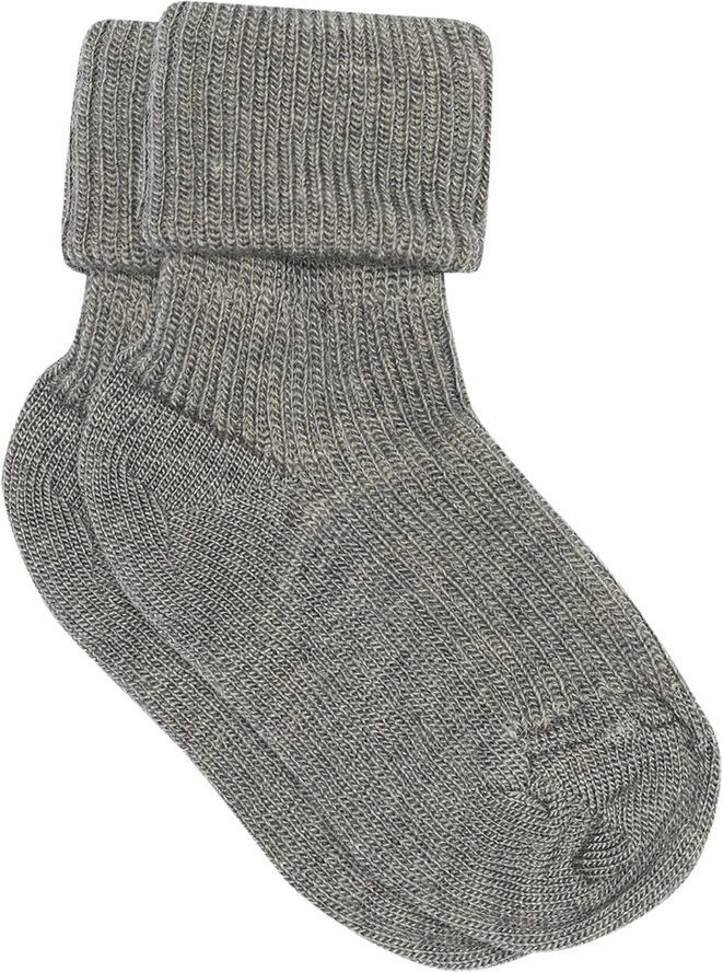 mpKids ANKLE WOOL RIB TURN DOWN Grå