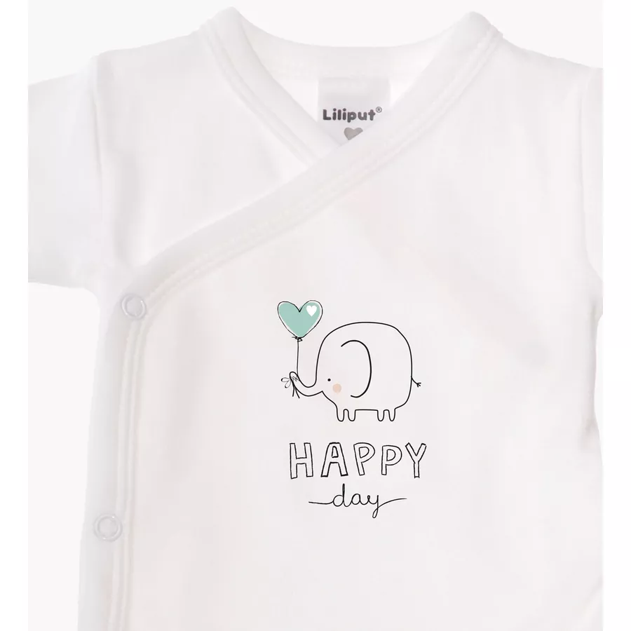 Liliput Kurzarm-Wickelbody 2er-Pack Happy Day weiß