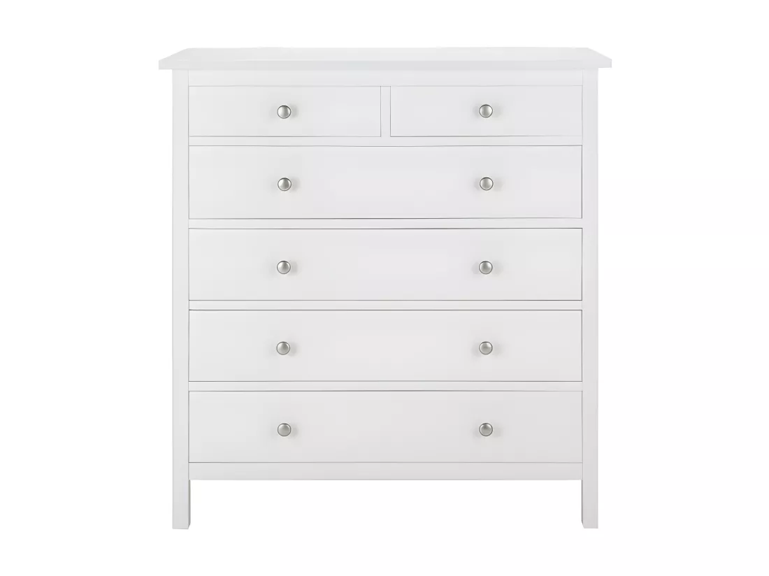 Commode ALBANE - 6 tiroirs - Pin blanc