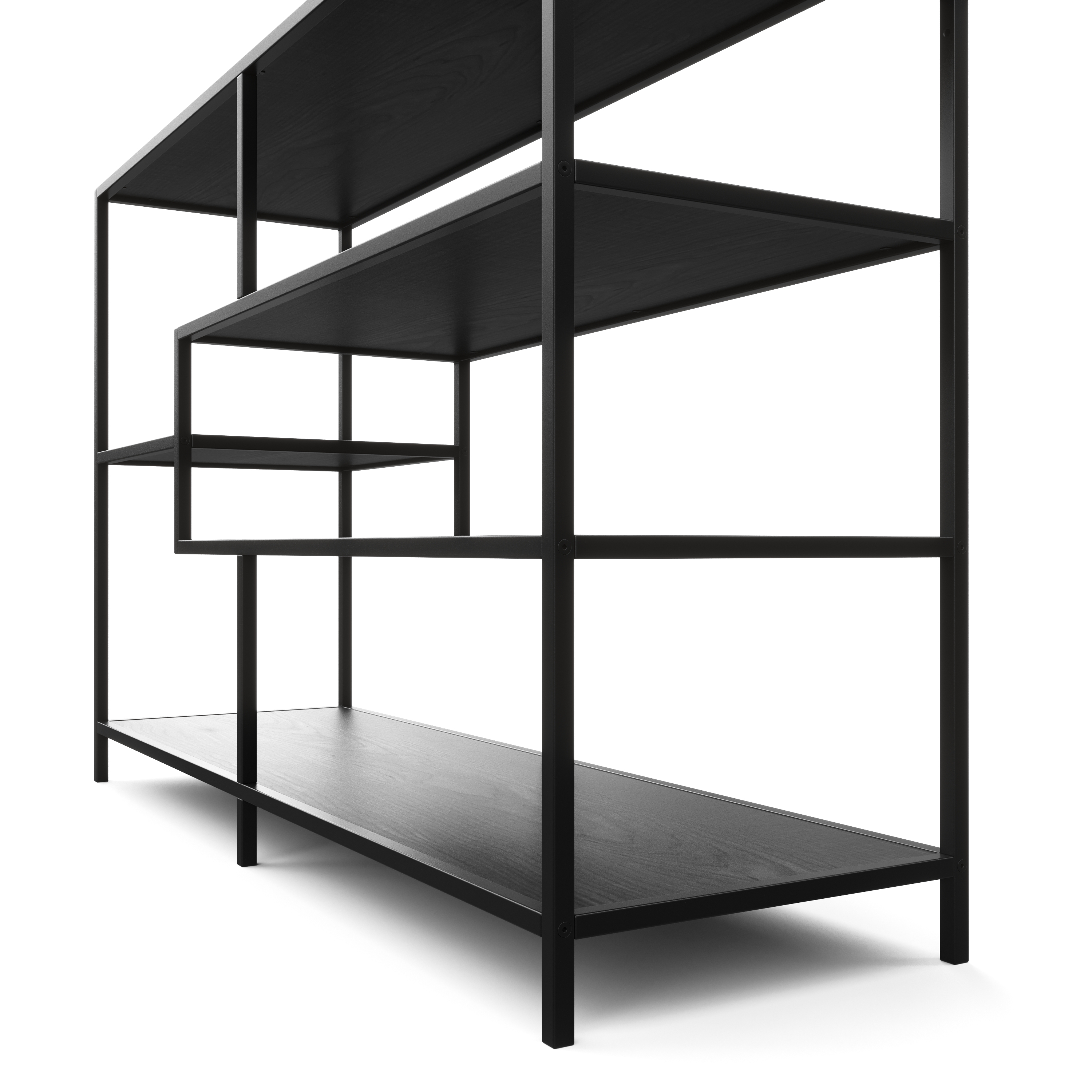 Bücherregal SEAFORD 117 x 78 cm schwarz