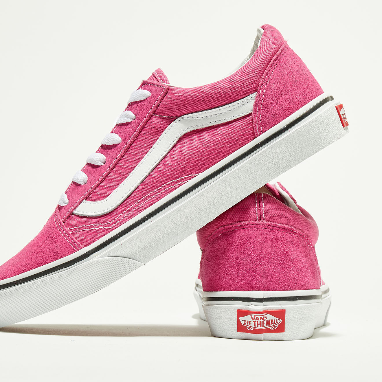 Vans Sneakers en Toile & Velours de Cuir Old Skool roses