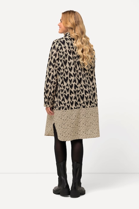 Longbluse, Patchlook, Herzen, Hemdkragen, Langarm