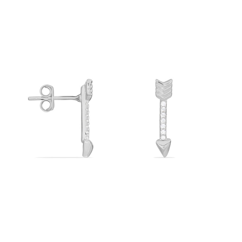Boucles D'oreilles Puces Harrow Argent Blanc Oxyde De Zirconium