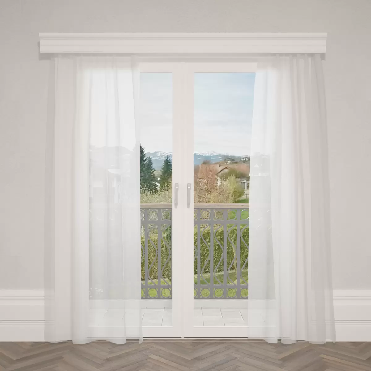 Tagvorhang Organza weiss
