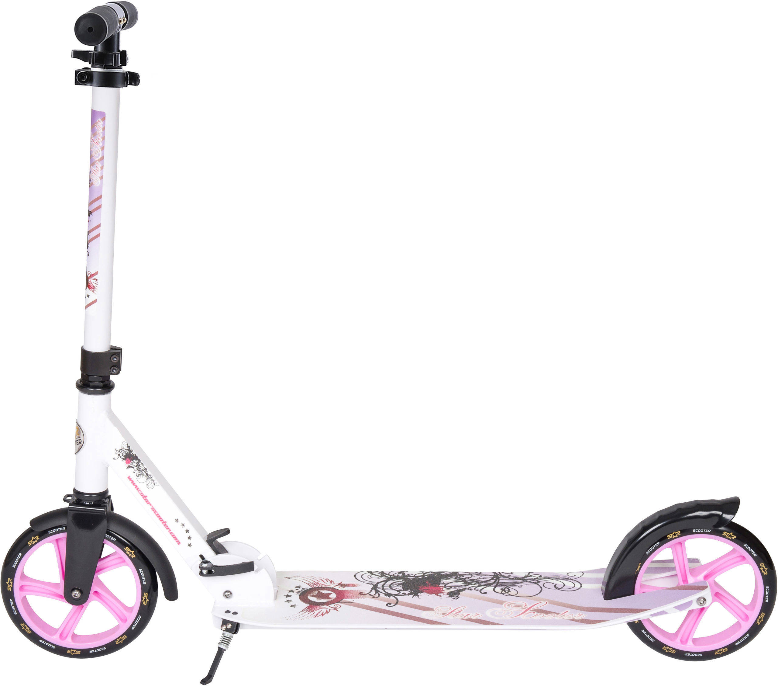 STAR SCOOTER Alu City vouwbaar 205mm XXL staplank, wit / lila