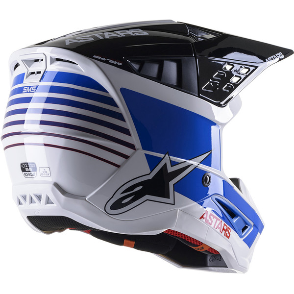 Alpinestars - Casque S-M5 Speed Blanc / Bleu / Rouge / Noir