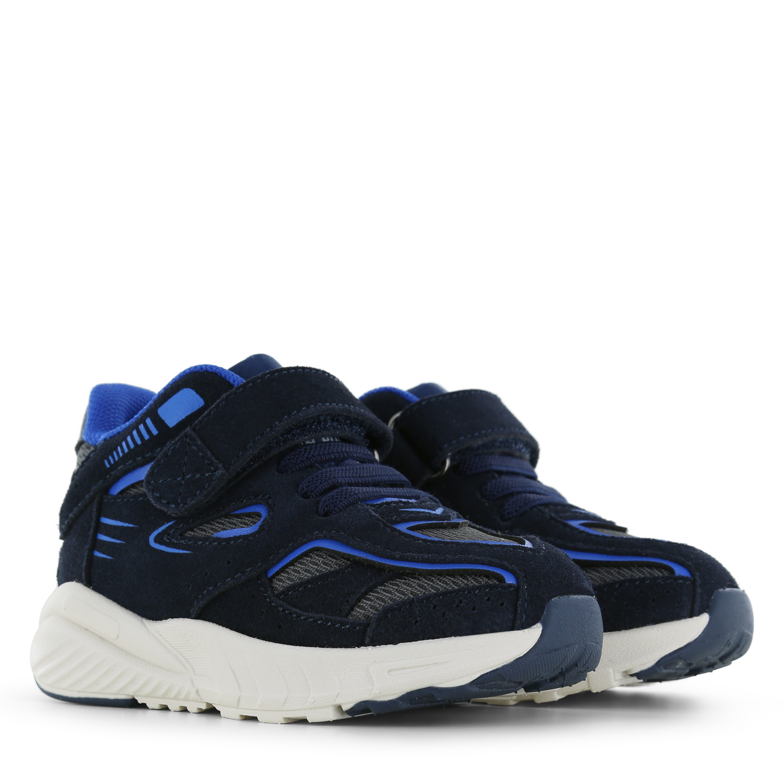 Shoesme sportief donkerblauw sneakertje Microleer, Suède | Sale