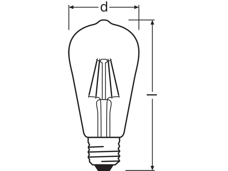 OSRAM Vintage 1906 LED EDISON 4W, E27, Warmweiss LED-Lampen, Vintage-Edition, klassische Edison-Kolbenform