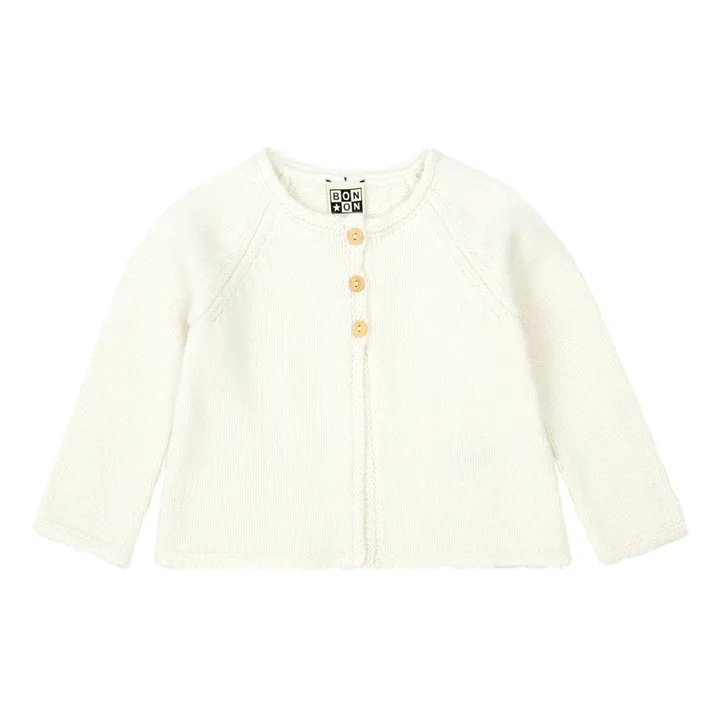 Bonton Cardigan Mérinos Mulot | Ecru