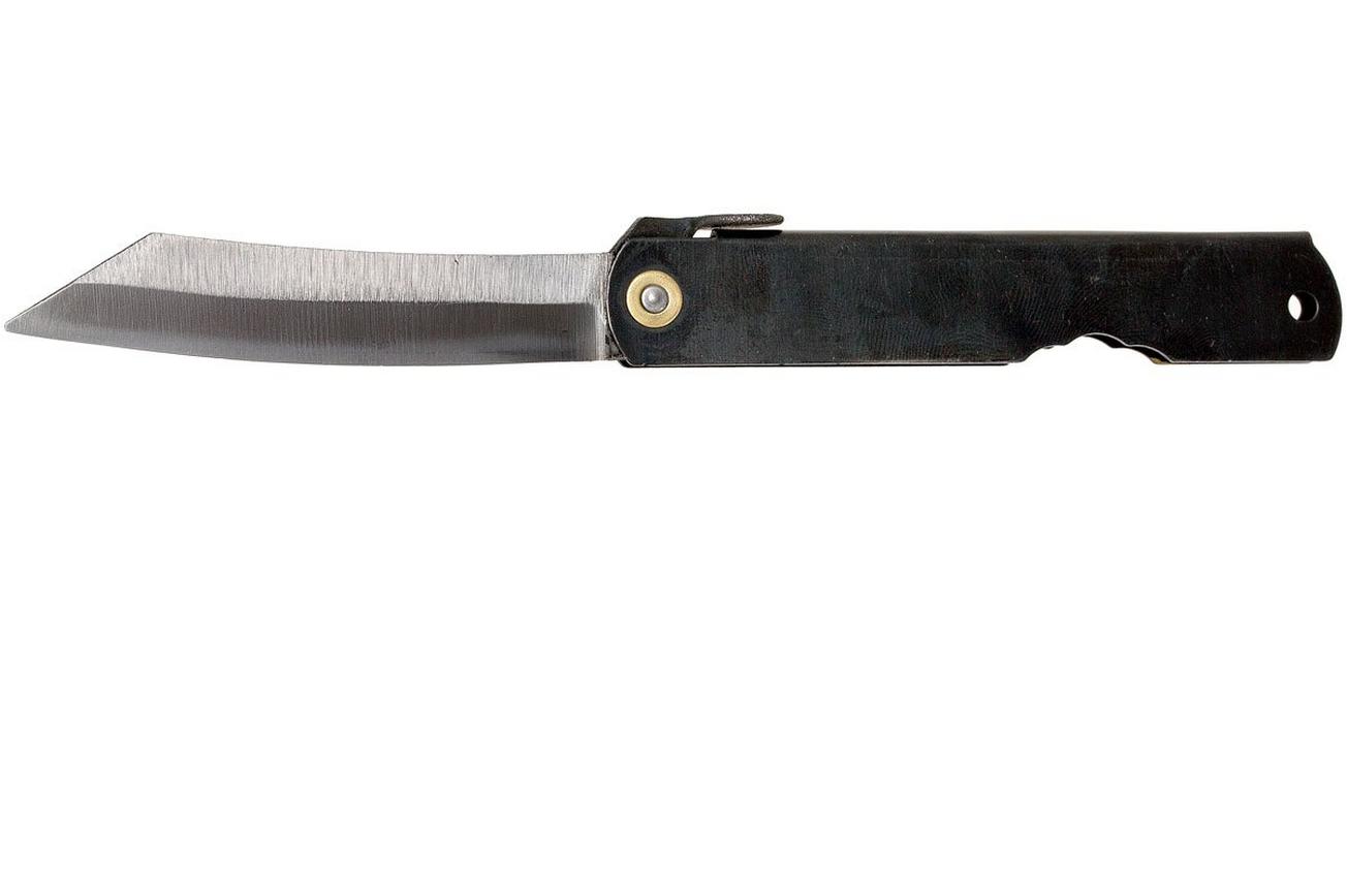 Higonokami zakmes 7,4 cm KT-HIGO07BL, SK-koolstofstaal, zwart