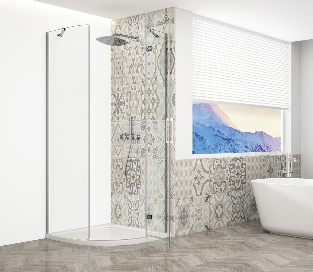 Gelco Trinity kwartronde douchecabine 90x90cm rechts helder glas chroom