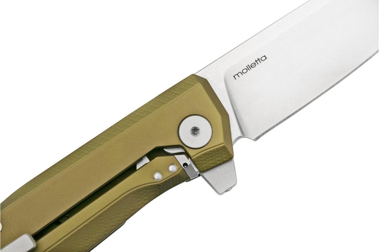 LionSteel Myto MT01A GS Green Aluminium, Satin zakmes, Molletta design