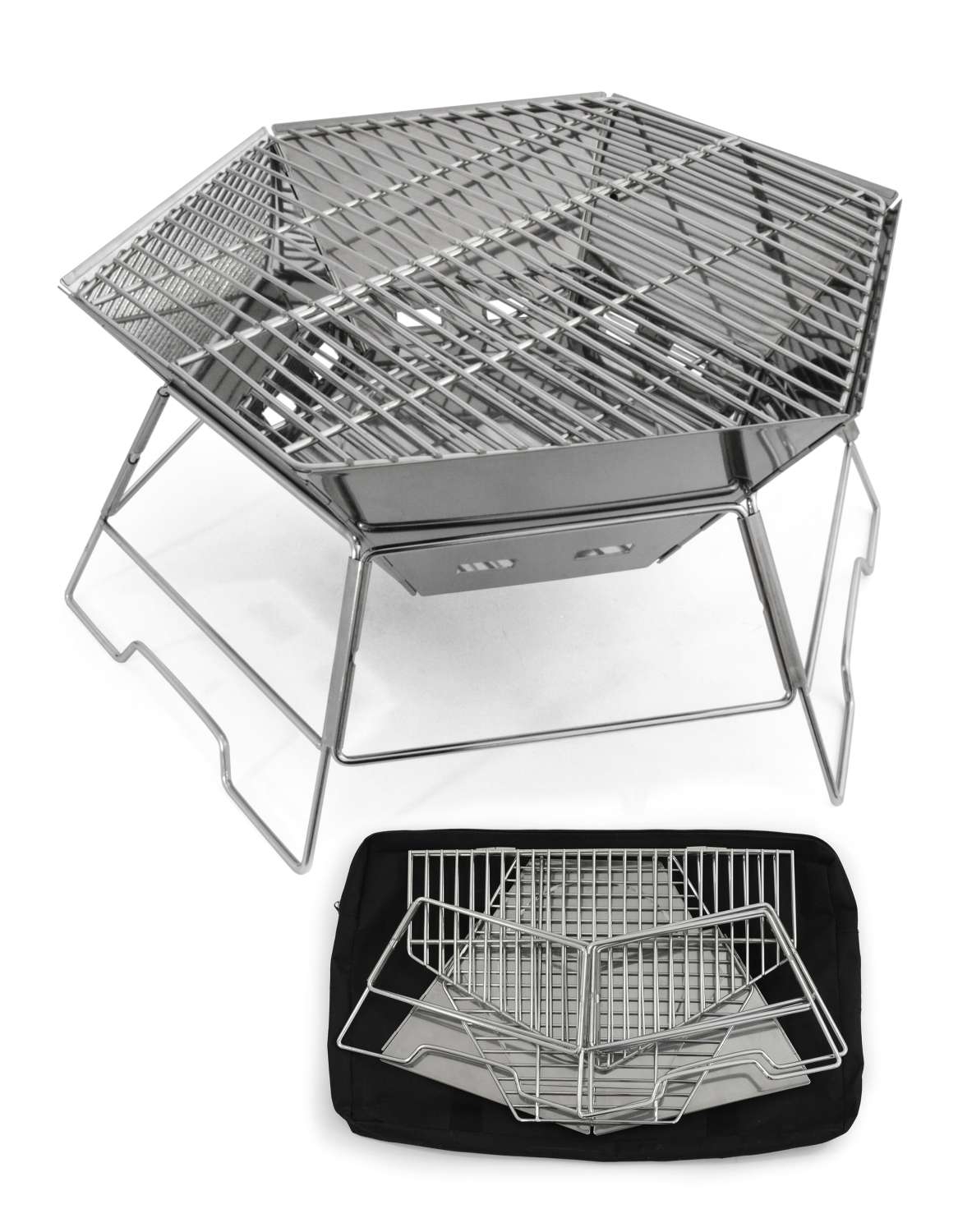 Origin Outdoors Hexagon Grill und Feuerschale 40 x 45 cm
