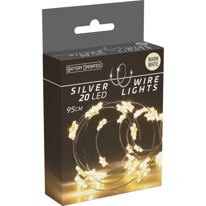 20er LED-Lichterdraht - Sterne - ca. 95 cm