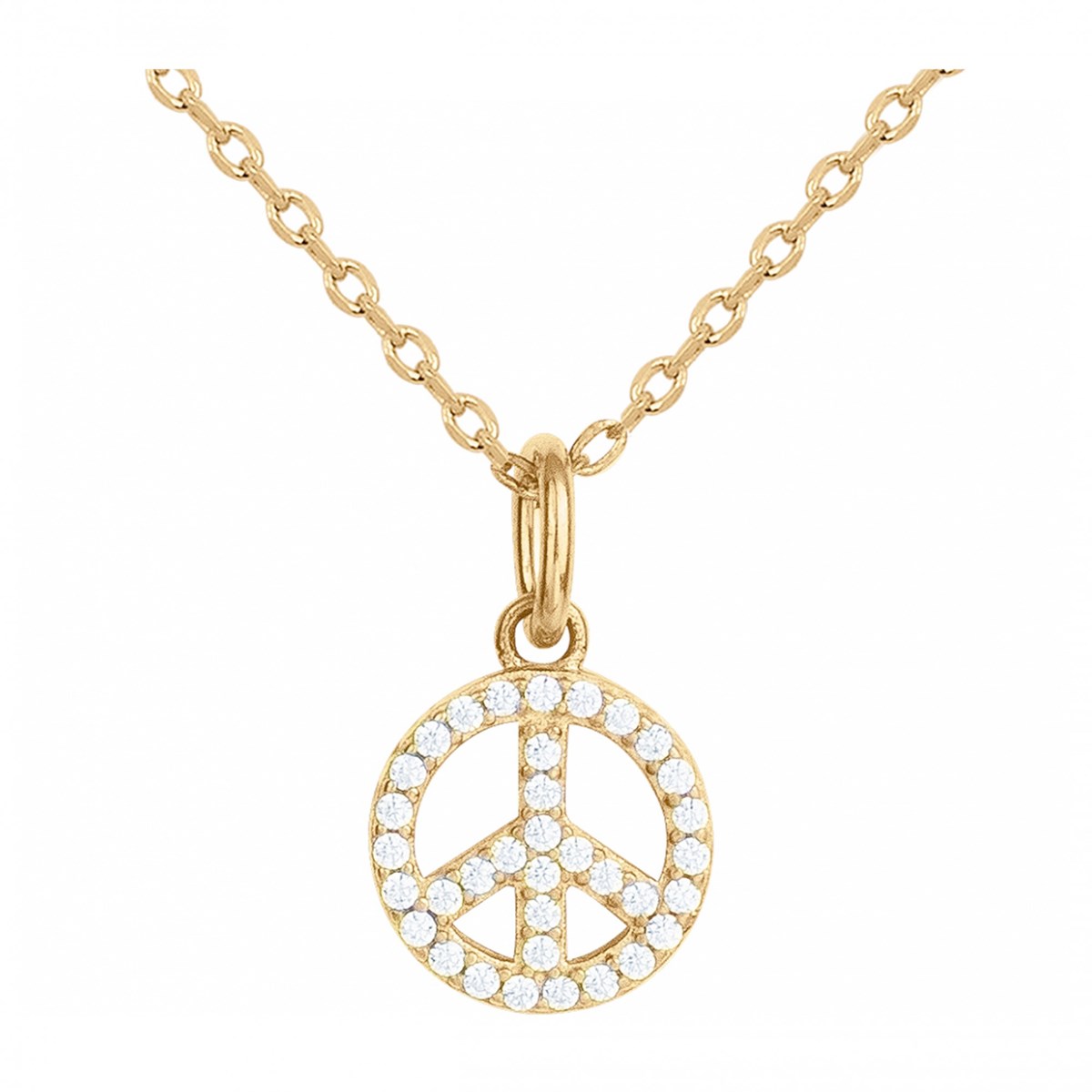 Collier en Plaqué Or avec oxyde de zirconium blanc