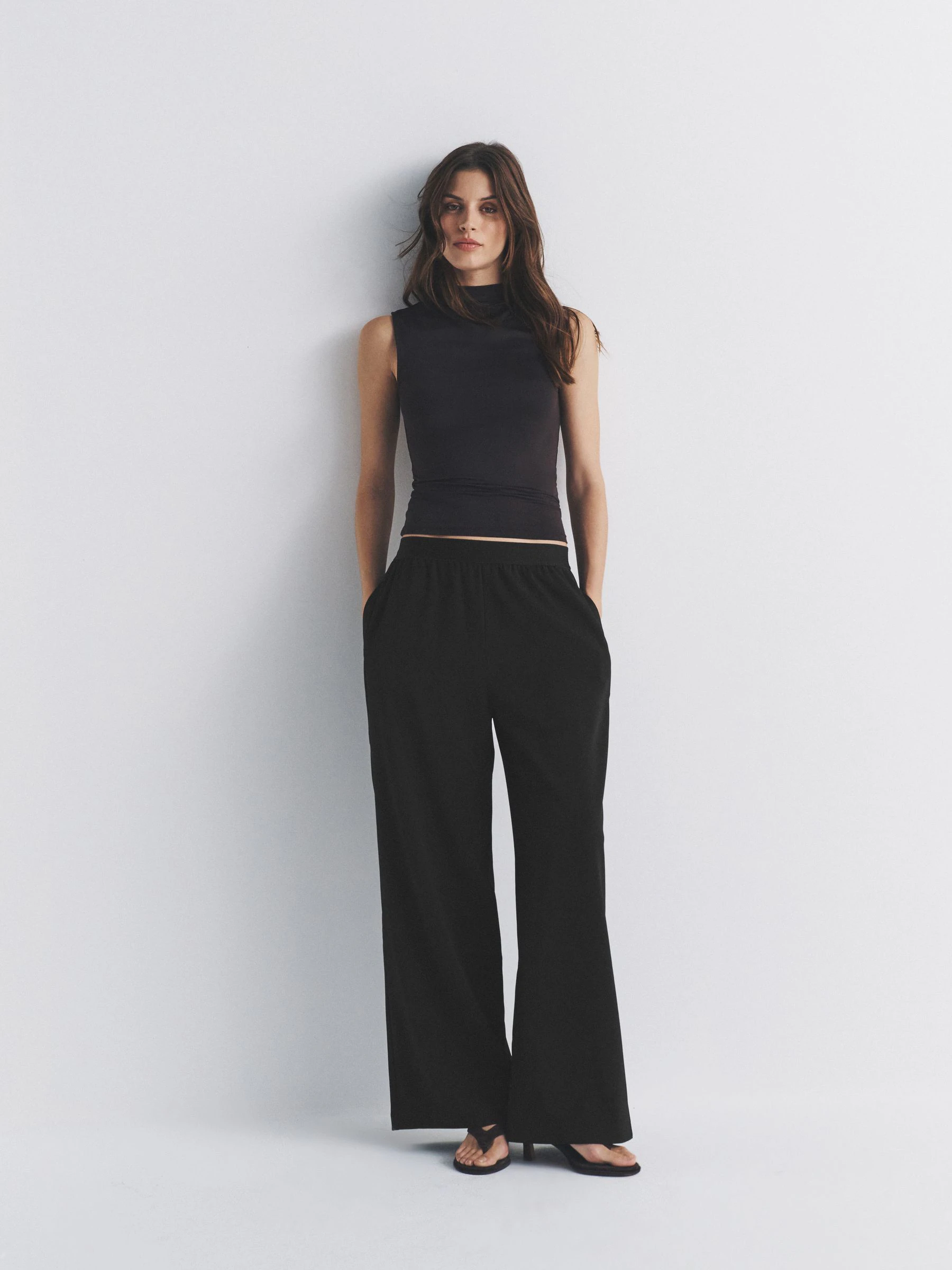 The Set 2 Pack Elasticated Waist Wide Leg Trousers