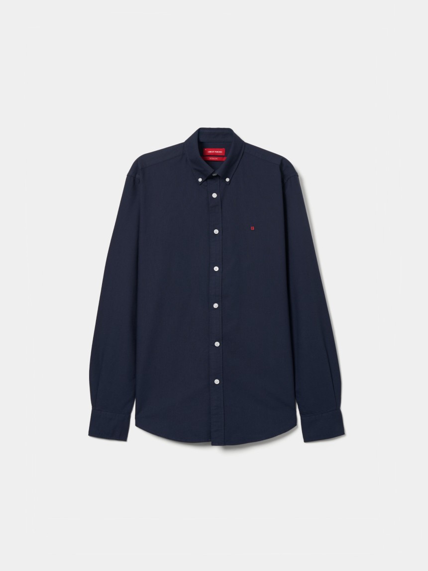 Camisa oxford regular fit em algodão