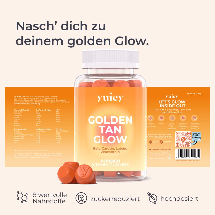 yuicy® Body Glow & Tan Glow - Nährstoffe für den Stoffwechsel & den Teint