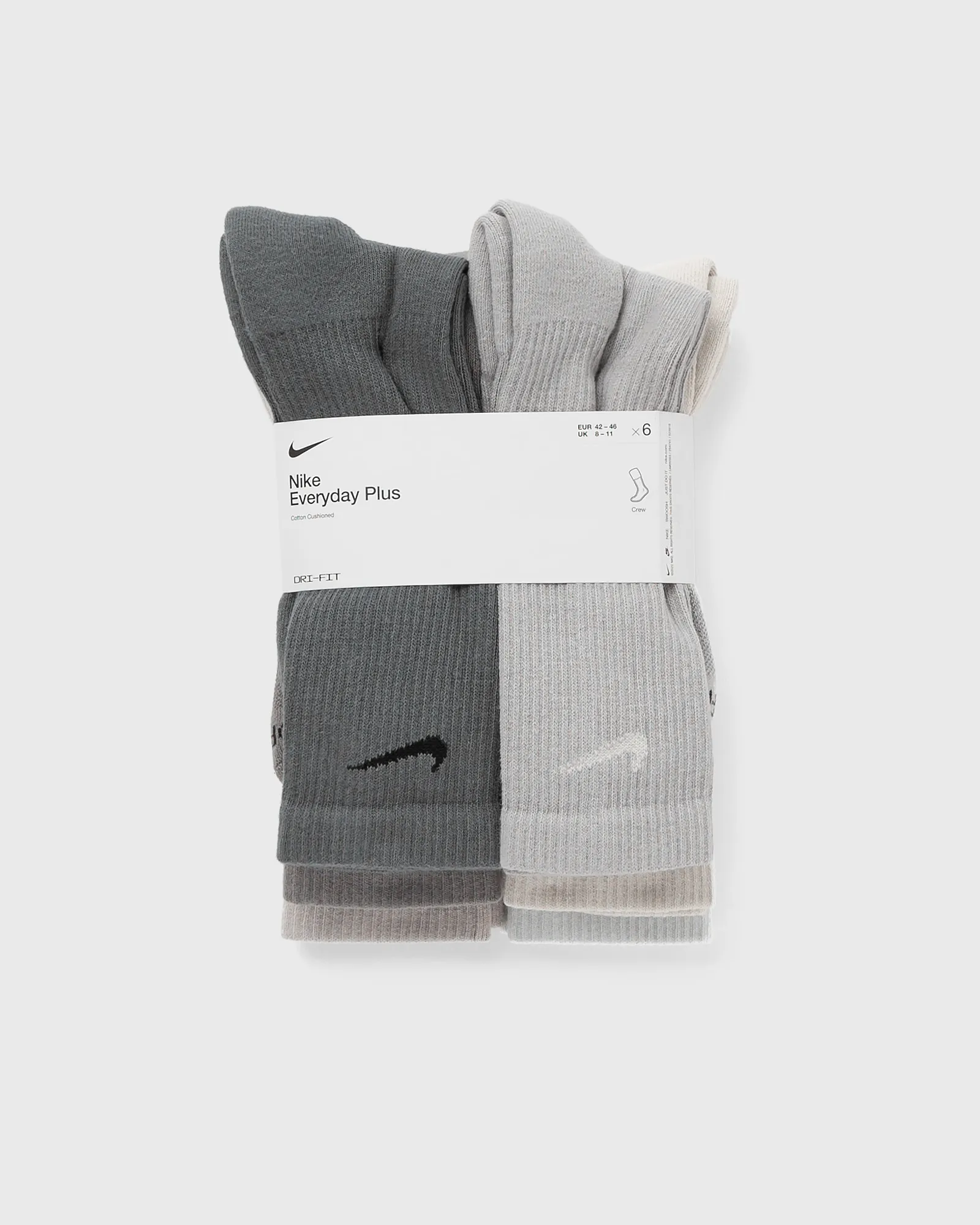 Meias Nike Everyday Plus Cushioned Training Crew (6 pares)