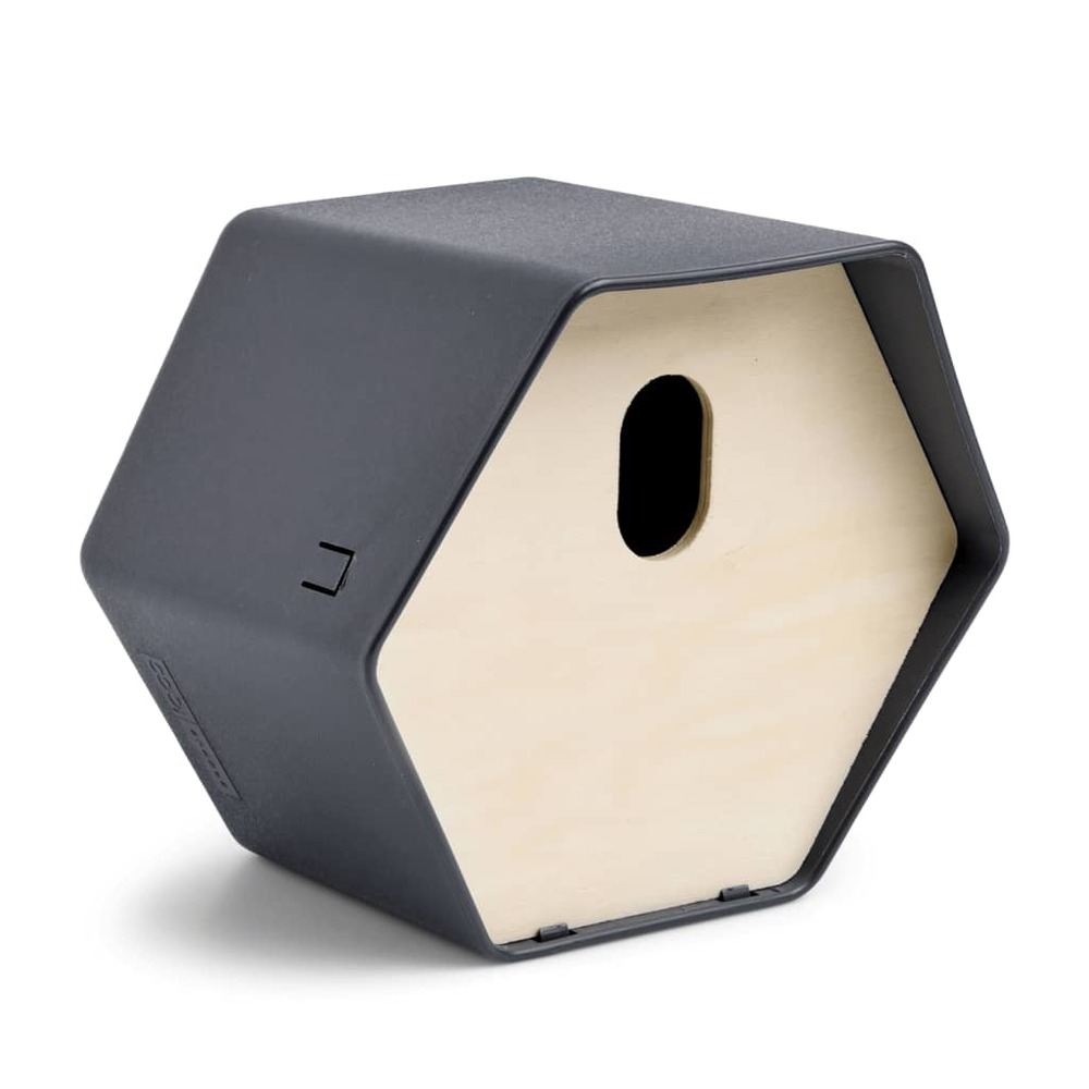 Maison à oiseaux hive 2 19x23x20 cm trou ovale anthracite