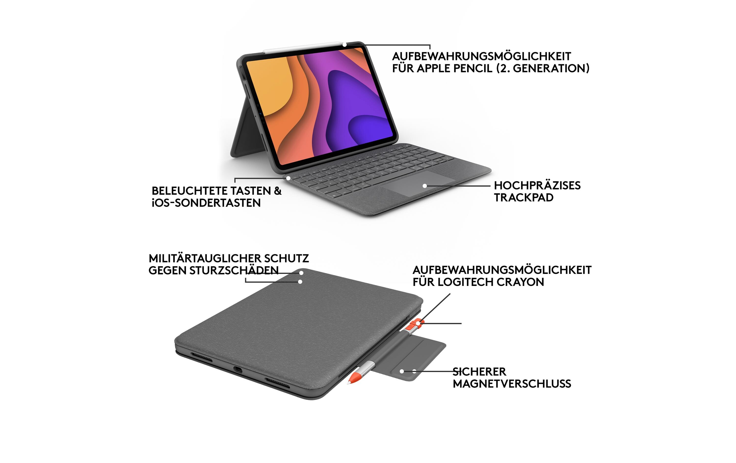 Tablet Tastatur Cover Folio Touch iPad Air (4. & 5. Gen)<br>Tastatur-Cover für das iPad Air (4. und 5. Generation, 11