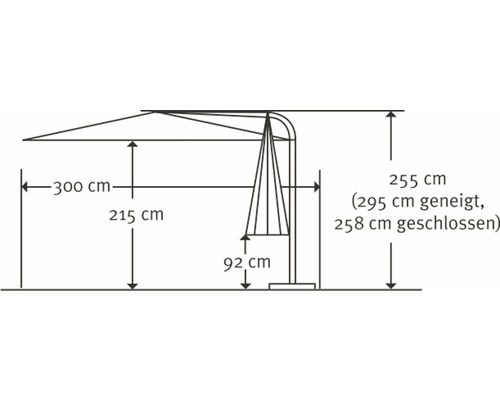 Schneider Genoa parasol Ø 300 cm H 255 cm antraciet
