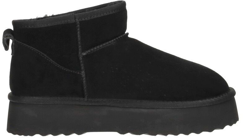 Shoecolate Enkellaarsjes Plat zwart