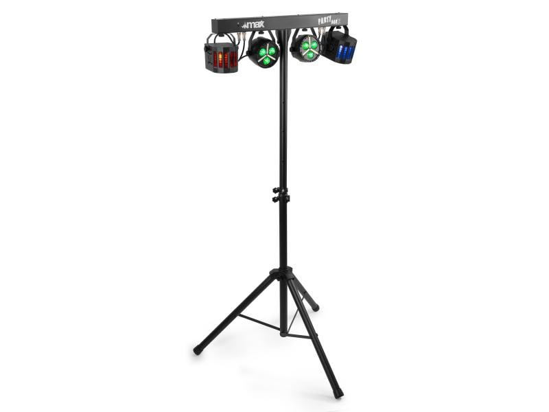 MAX Lichtset PartyBar 12 Bar mit 2x PAR-Strobe und 2x Derby