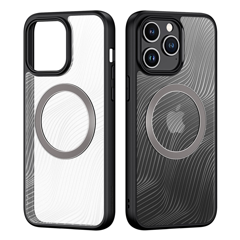 iPhone 15 Pro Max MagSafe Hybrid Hardcase Hülle TPU Bumper   Kunststoff Rückseite mit Kameraschutz - Schwarz / Transparent