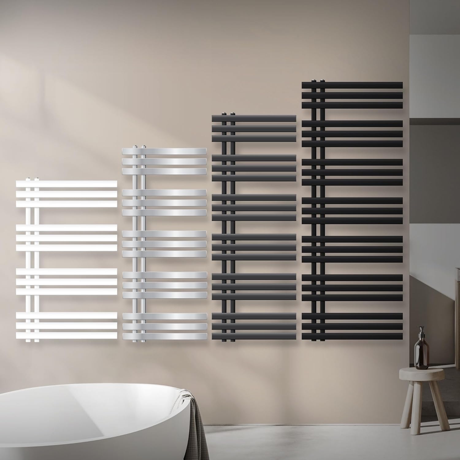 LuxeBath Design Badheizkörper Iron EM 500 x 1000 mm, Weiß, Designheizkörper Paneelheizkörper Flachheizkörper Heizkörper Handtuchwärmer Handtuchtrockner Bad/Wohnraum Heizung, inkl. Montage-Set