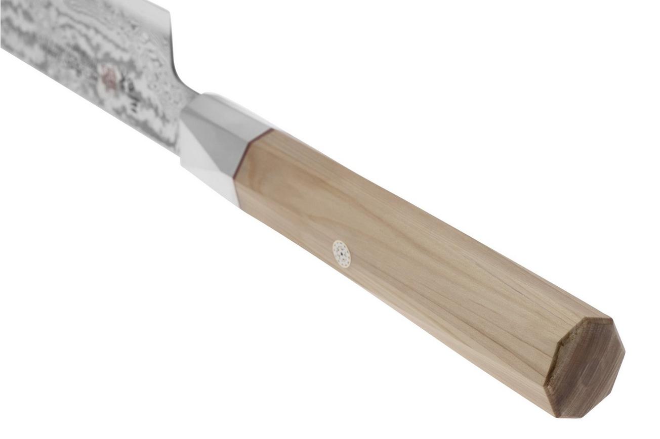Mcusta Zanmai Sujihiki ZBX2-3010DS, 33-Layer Damascus/VG10, Hinoki Handle, Knivesandtools Exclusive, vleesmes, 24 cm