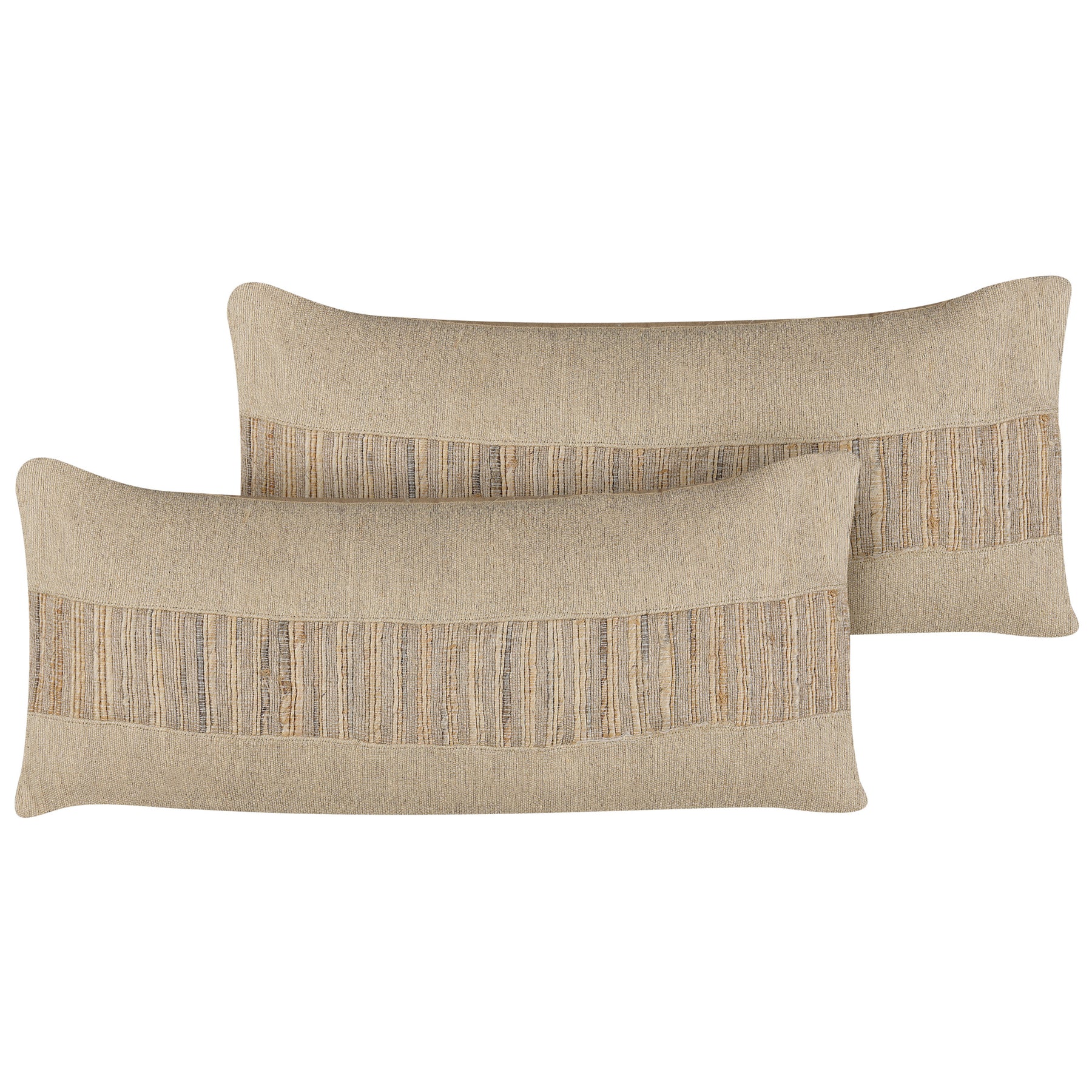 Beliani - LUINA - Sierkussen set van 2 - Beige - 45 x 45 cm - Jute