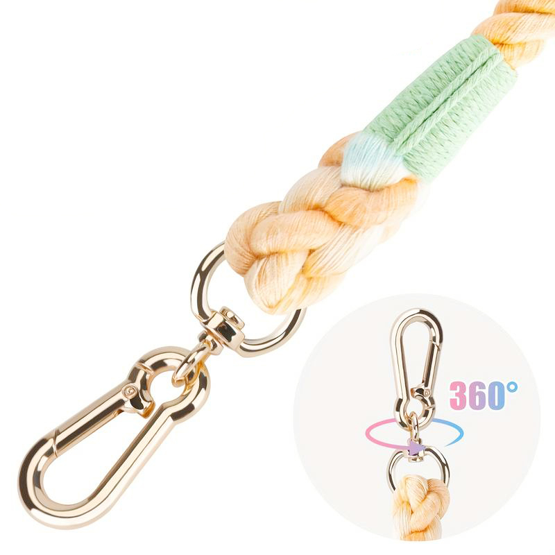 (210cm) Strick Hunde Leine Trainings Seil Verstellbare Hundeleine mit Doppel Haken - Lila / Rosa
