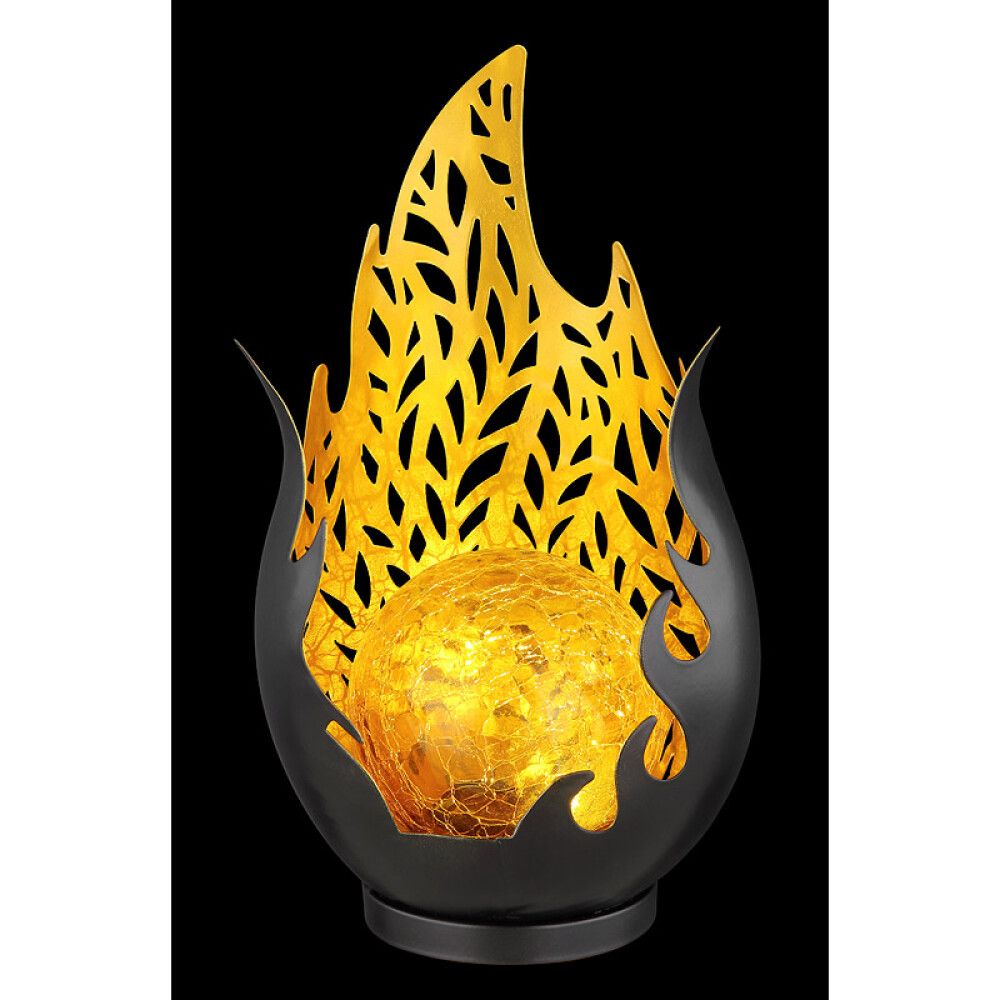 SOLCELLELAMPE GLOBO GOLD FLAME METALL