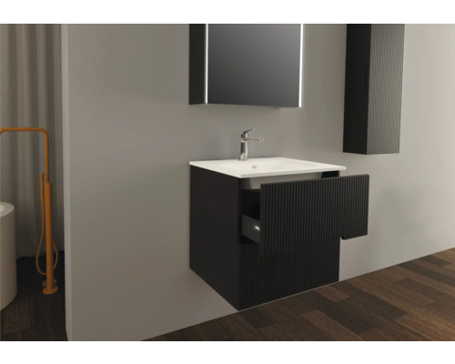 Jungborn wastafelmeubel SEDICI BxHxD 60 x 57 x 50 cm Frontkleur zwart mat 55731