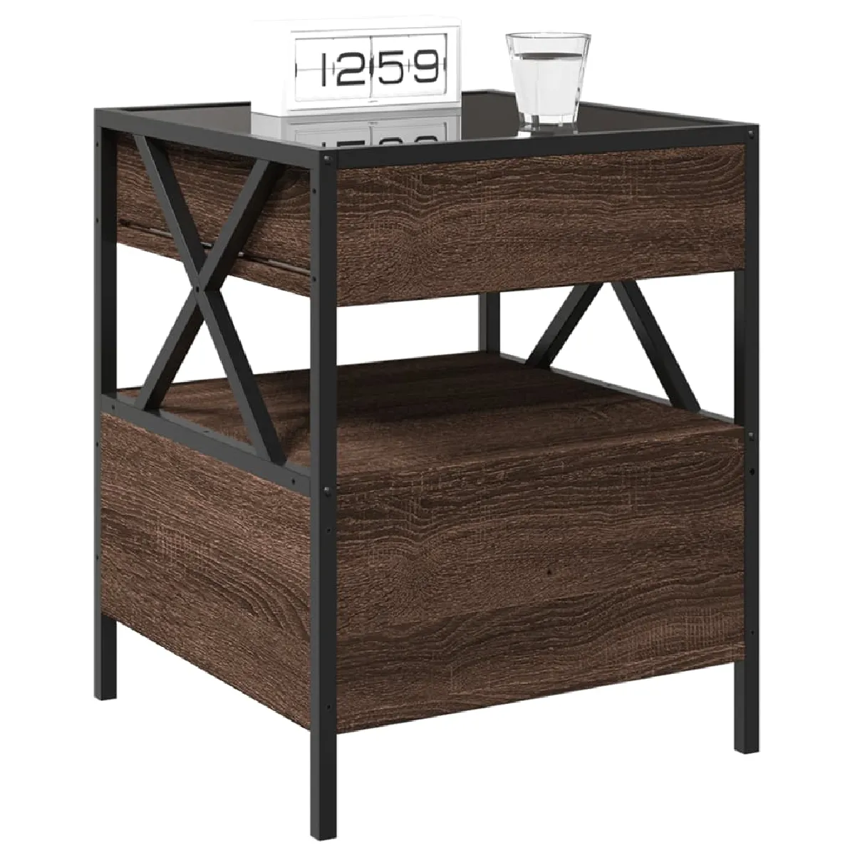 vidaXL Table de chevet - Chêne marron