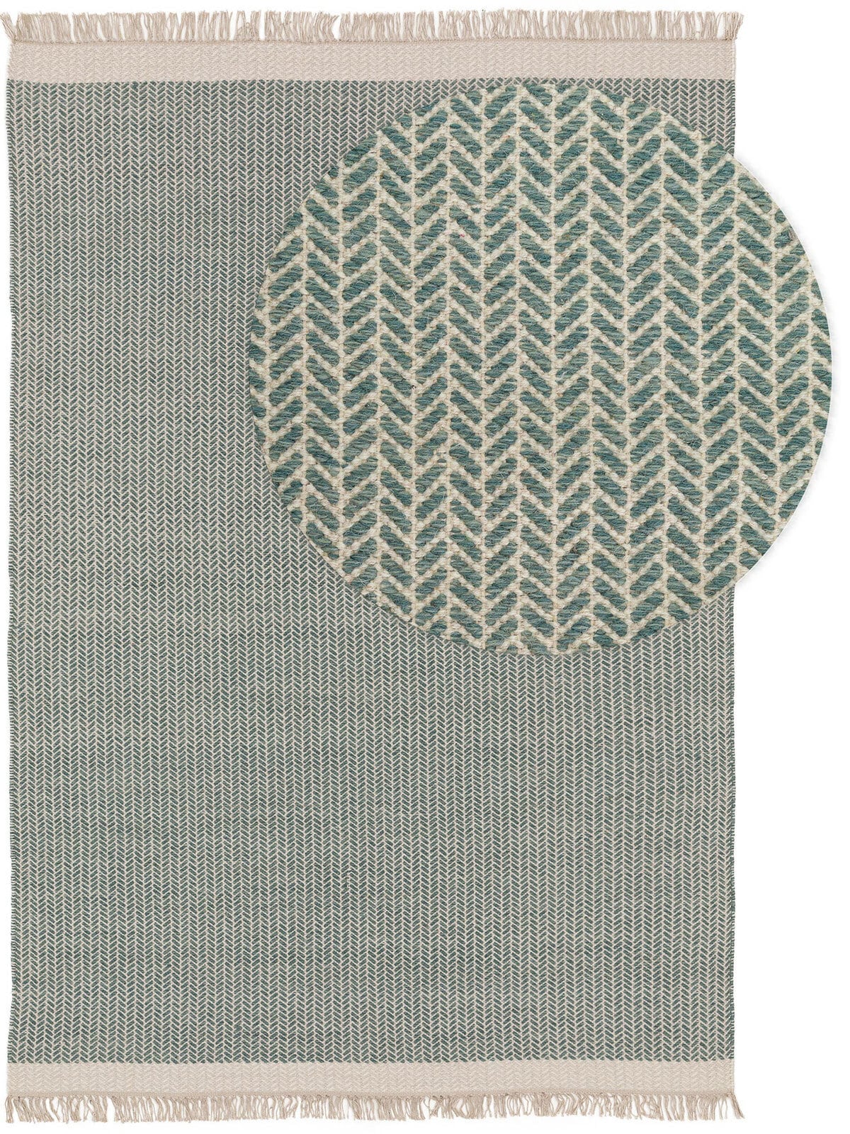 benuta pure Wollteppich KIM 80 x 120 cm mint