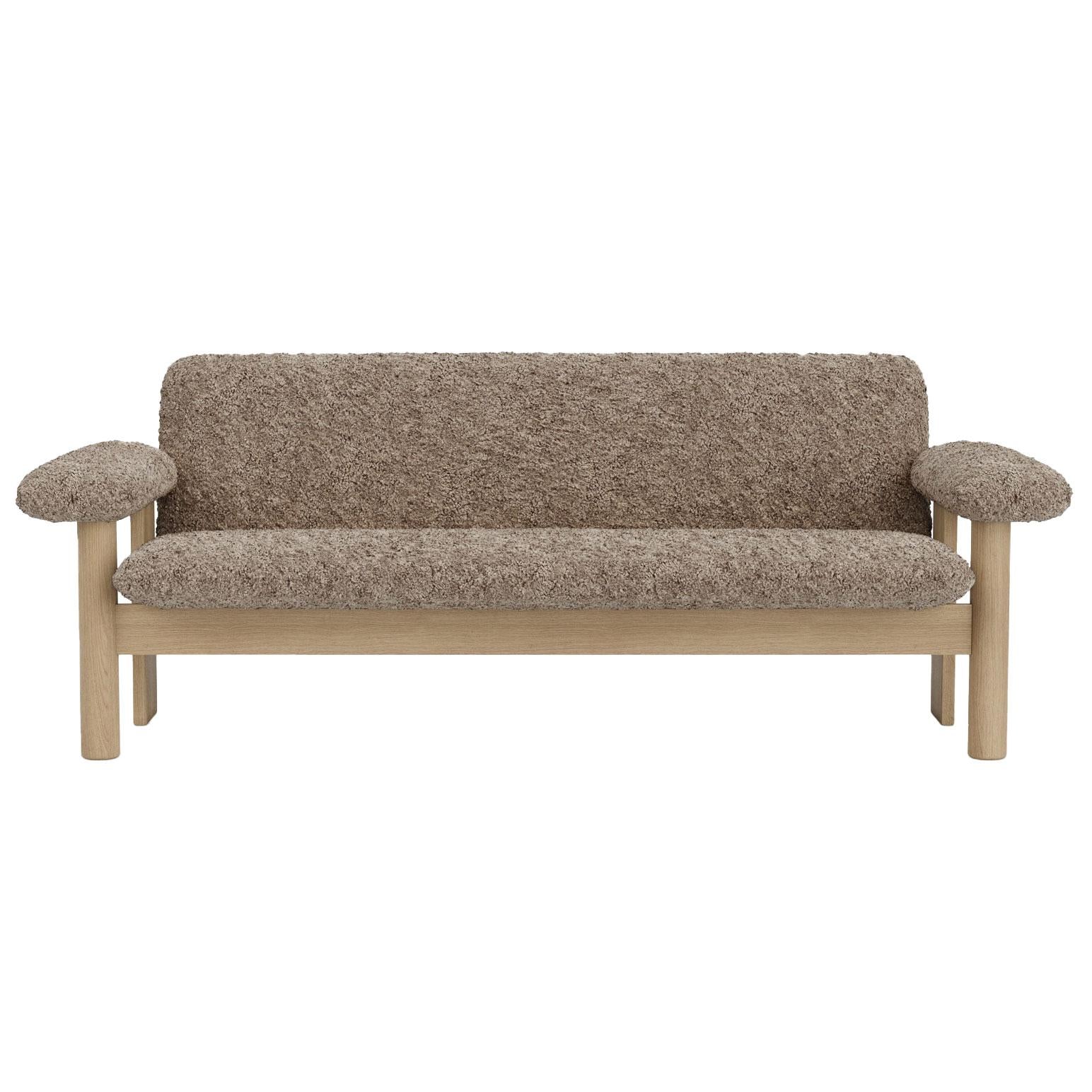 Audo Copenhagen Brasilia 2-zits bank naturel eiken Sheepskin Sahara