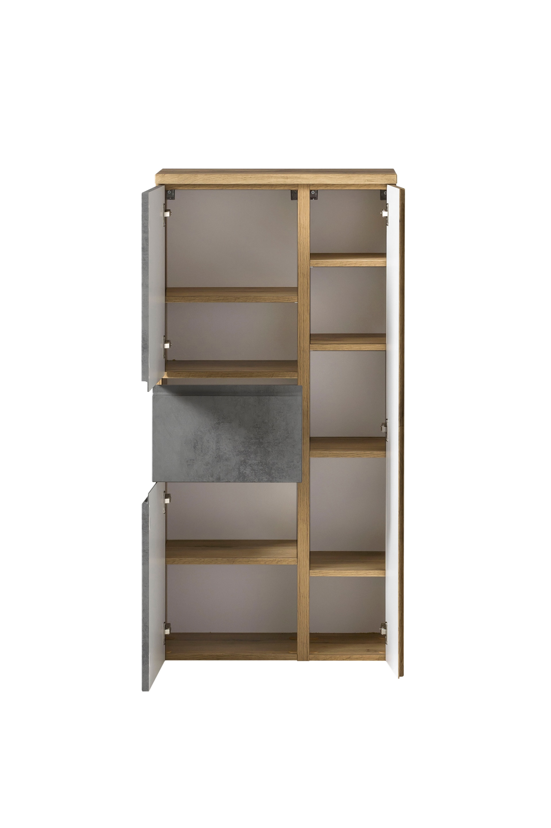 Midischrank Gent hellgrau/braun B/H/T 65x130x35 cm