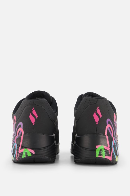 Skechers Uno Highlight Love Sneakers zwart
