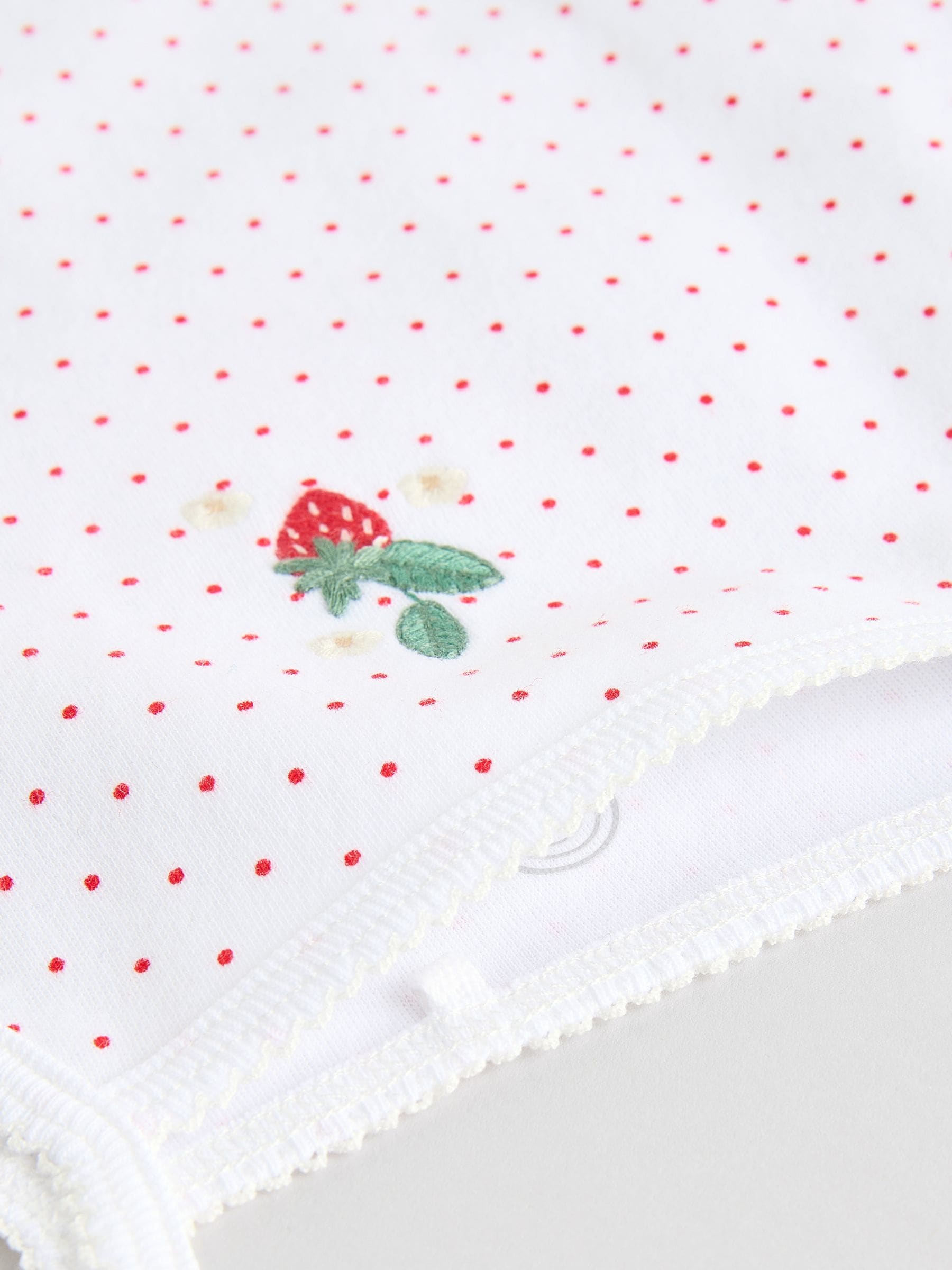 Wit met aardbeien - Set van 5 katoenen hemdrompertjes voor baby's