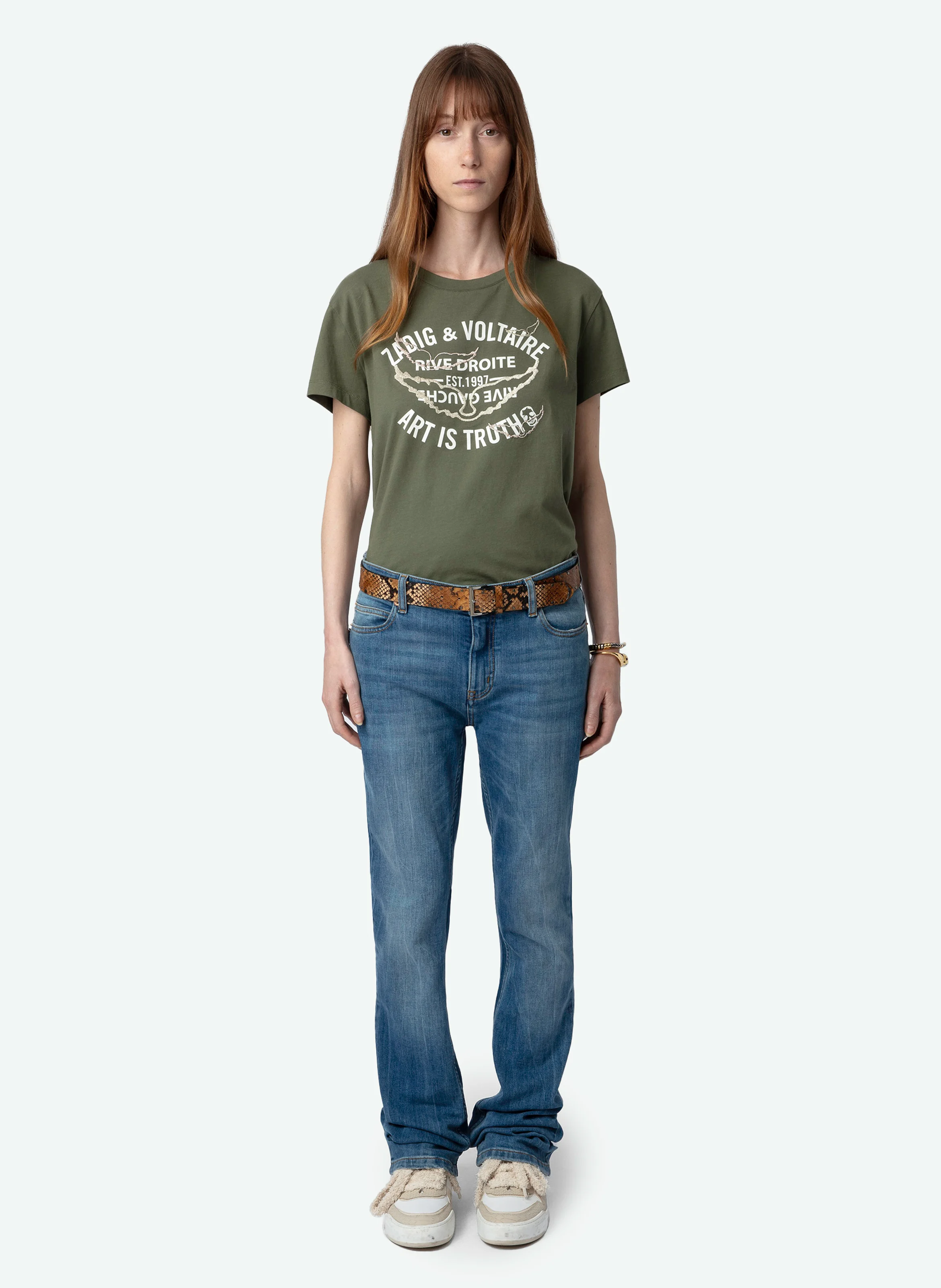 WALK - Tee-shirt droit col rond en coton bio sérigraphié | Vert