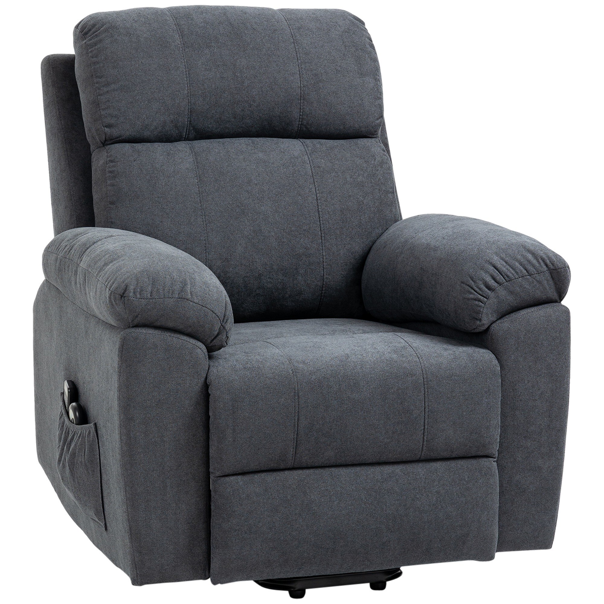 HOMCOM Relaxsessel mit Aufstehhilfenfunktion und 8 Massagemotoren grau 89L x 99B x 103H cm