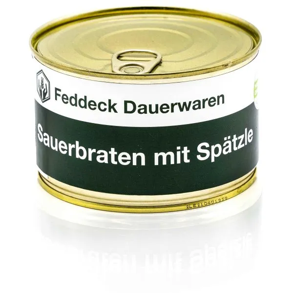 Feddeck Dauerwaren -  Fertiggericht Dose Sauerbraten mit Spätzle 400 g