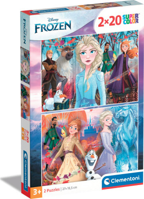 Frost Puslespil - Disney - Super Color - Clementoni - 2X20 Brikker