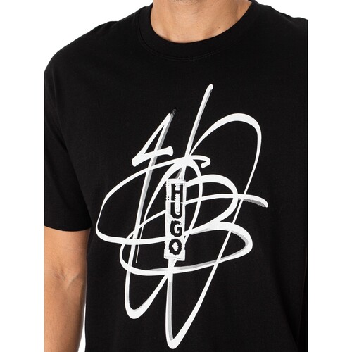 BOSS - Camiseta Gráfica Dapuseni Negro