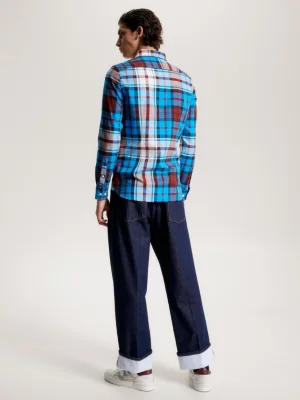Camisa Oxford Slim Fit Tartan Tommy